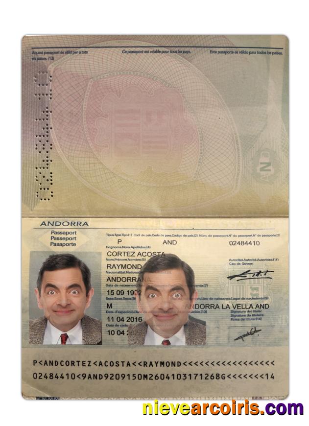 Andorra passport 2016-present